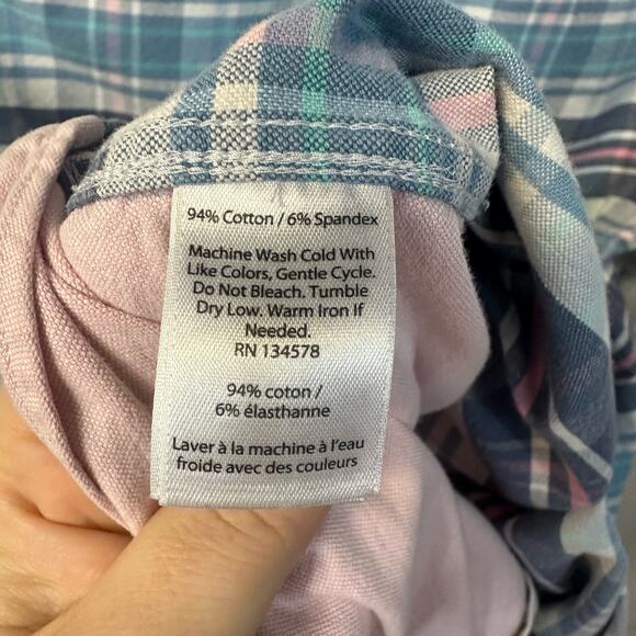 Vineyard Vines Slim Fit Tucker Shirt Men Pink Blue Plaid Cotton Blend Small - Picture 5 of 5